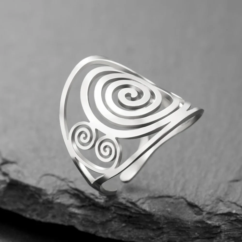 Anillo Espiral Celta en Acero Inoxidable
