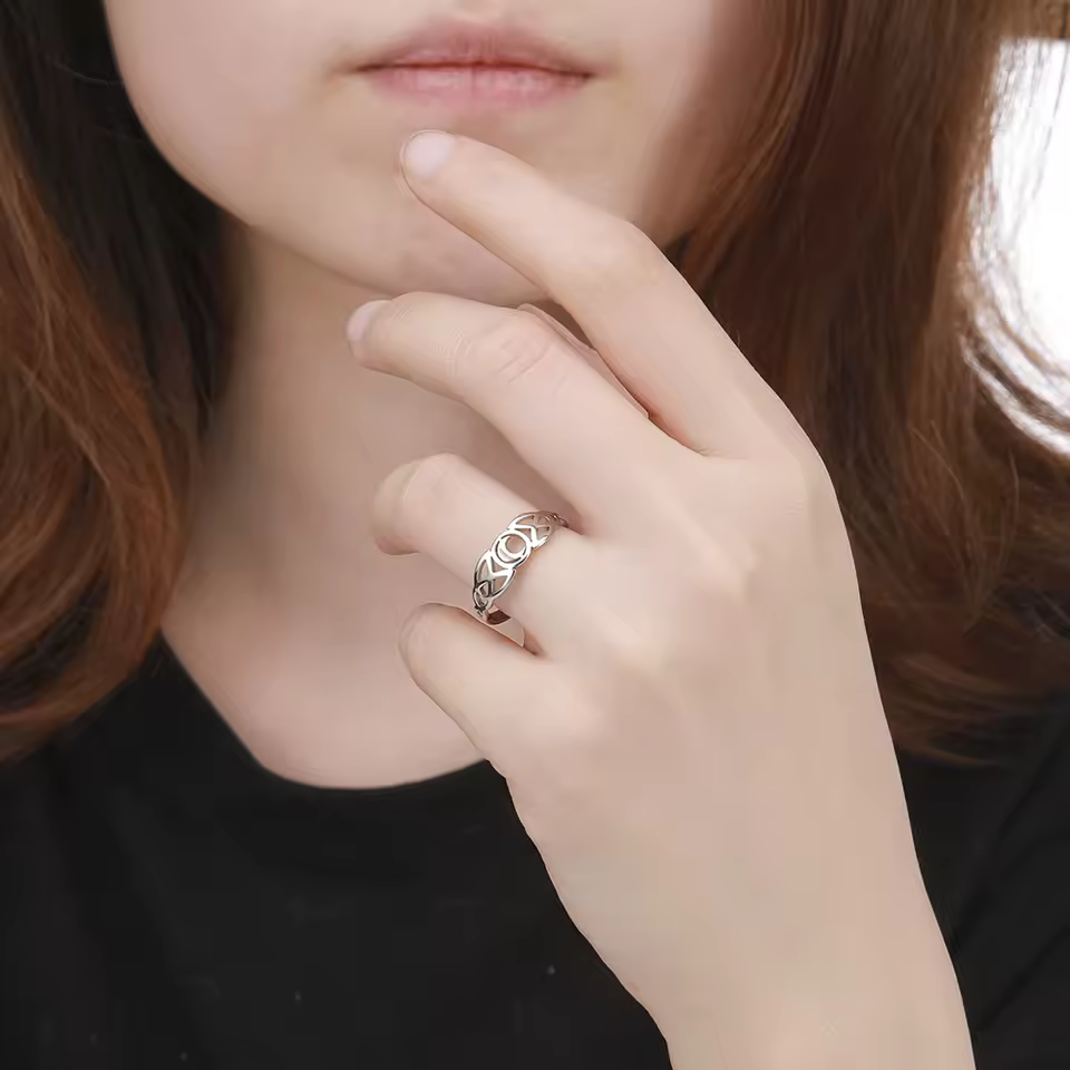 Anillo Luna Celta Ajustable en Acero Inoxidable - Imagen 2