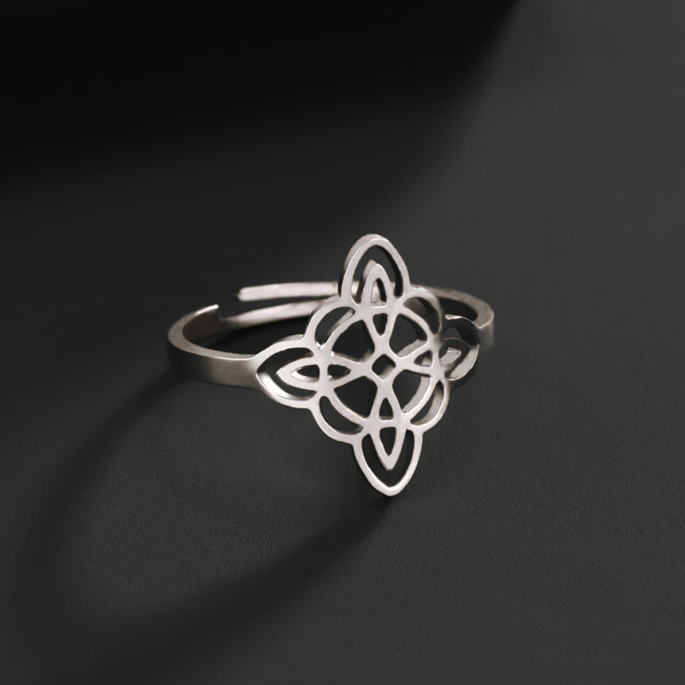 Anillo Nudo de Bruja Ajustable en Acero Inoxidable