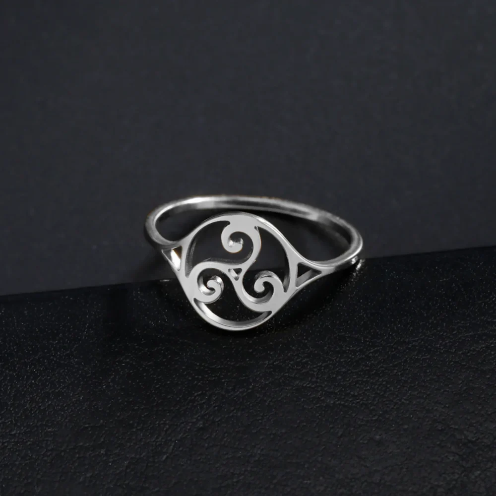 Anillo Trisquel Fino en Acero Inoxidable