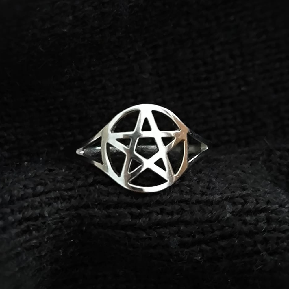 Anillo Pentagrama en Acero Inoxidable