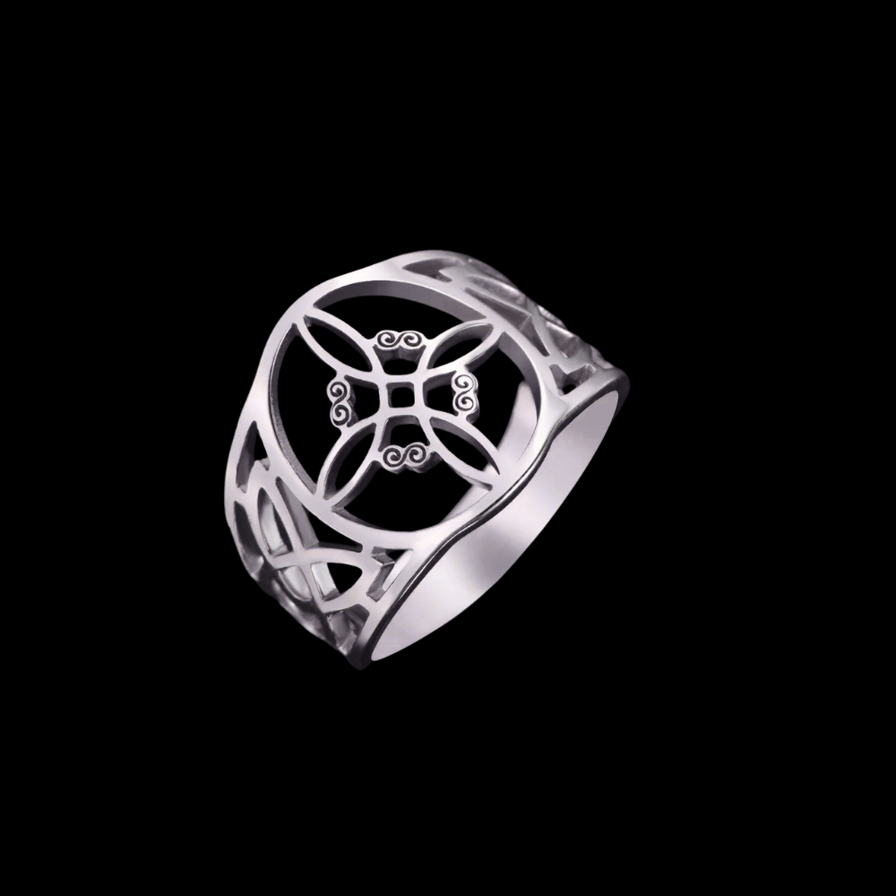 Anillo Nudo de Bruja Celta en Acero Inoxidable